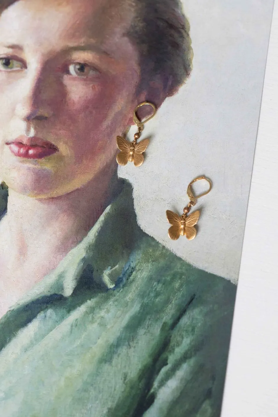 brass_butterfly_earrings_2.webp Online Lazybones Brass Butterfly Earrings