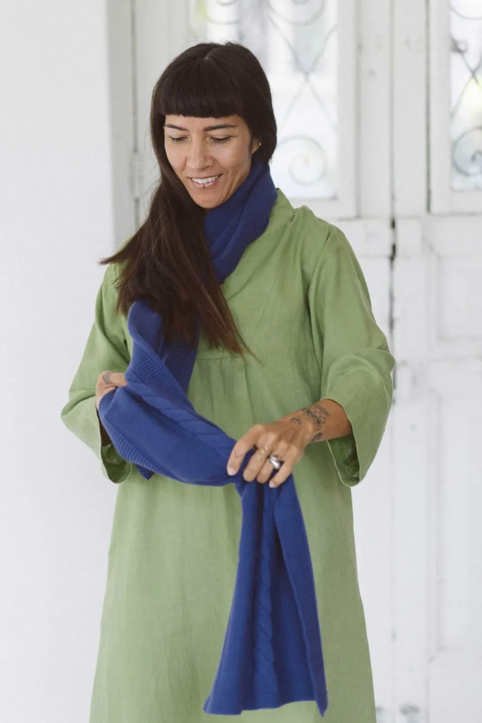 cable_scarf_indigo_organic_cotton_2.webp New Lazybones Cable Scarf Indigo *Organic Cotton