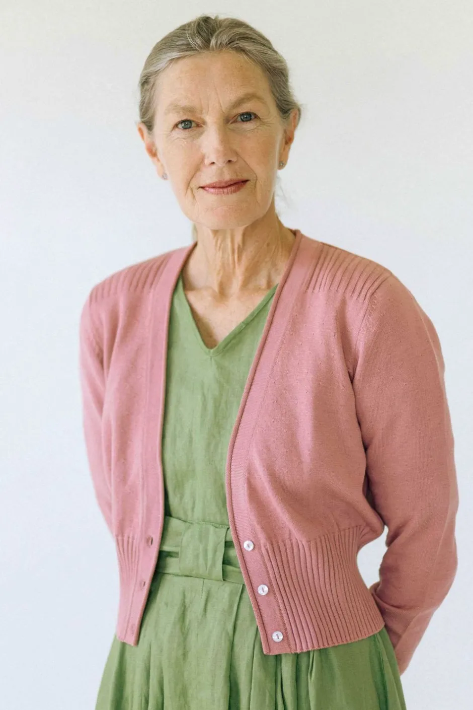 Shop Lazybones Carly Cardigan In Old Rose *Organic Cotton