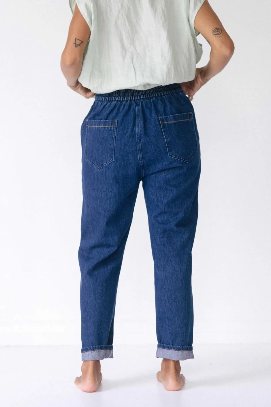 celine_pant_in_lightweight_denim_organic_cotton_3.webp Best Sale Lazybones Celine Pant In Lightweight Denim *Organic Cotton