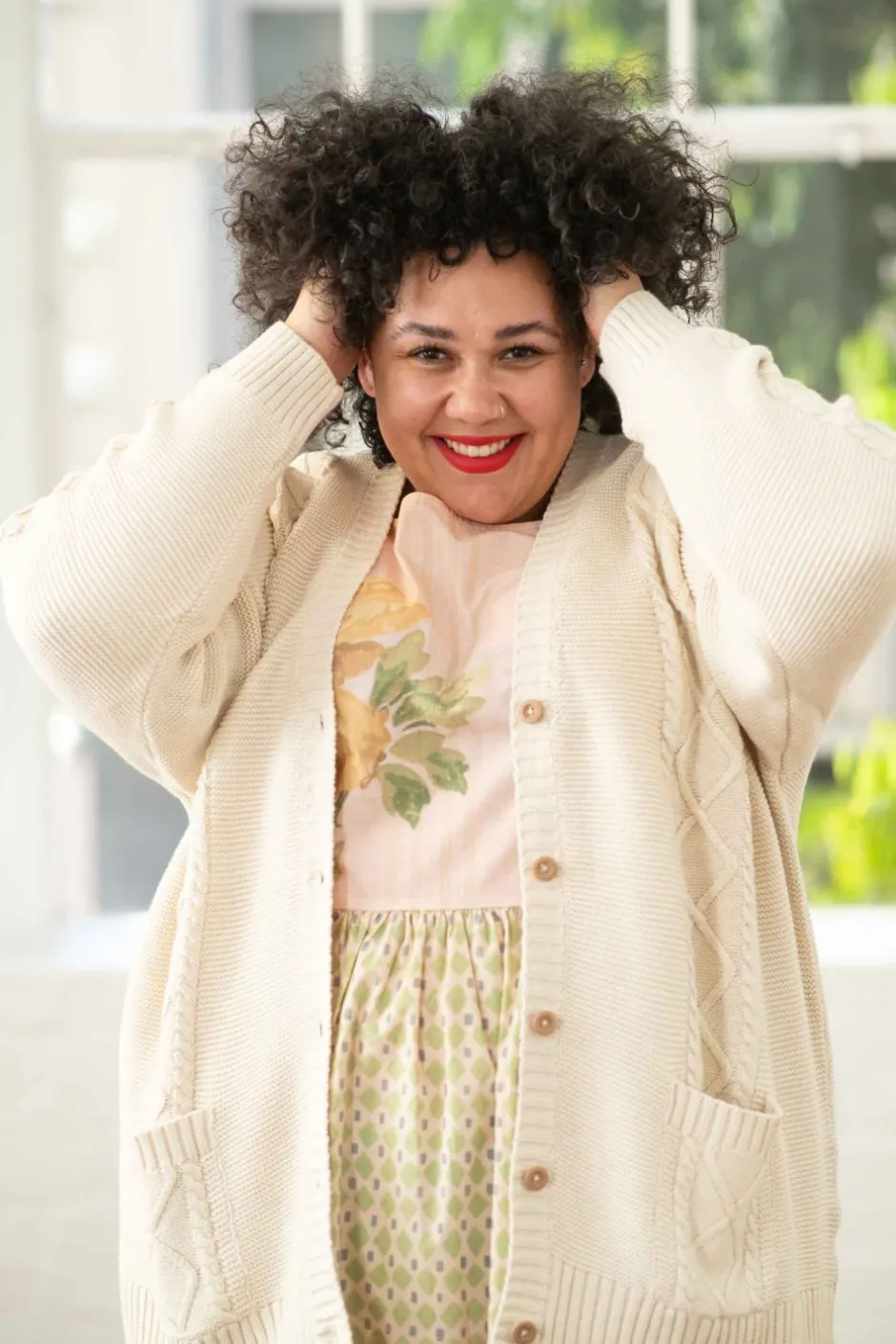 Store Lazybones Charli Cardigan Oatmeal *Organic Cotton