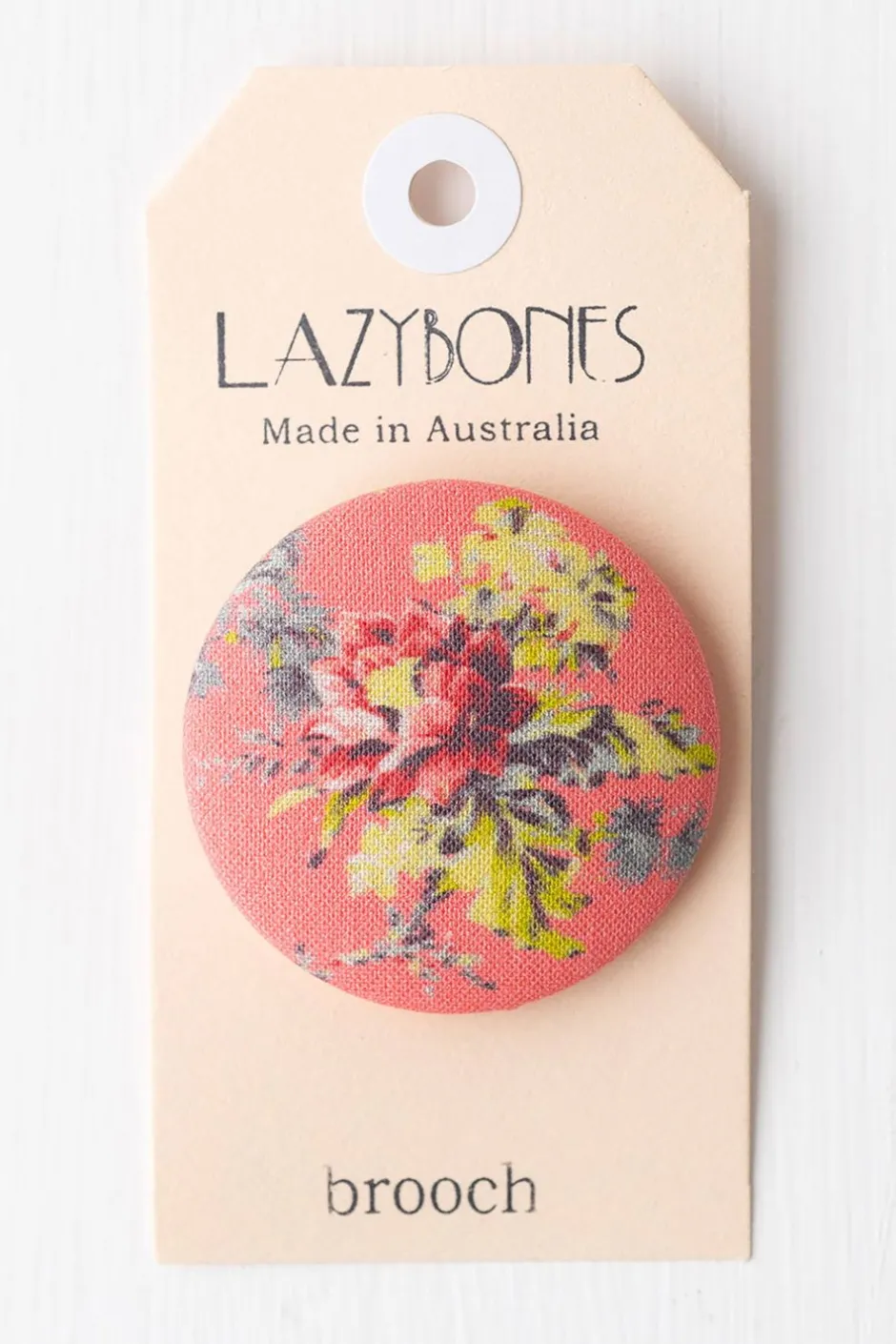 Fashion Lazybones Coral Floral Brooch