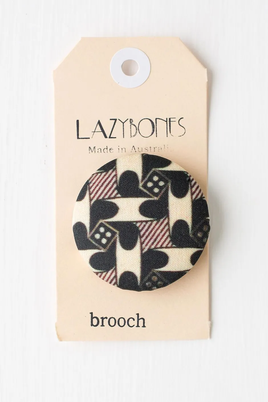 Hot Lazybones Domino Brooch
