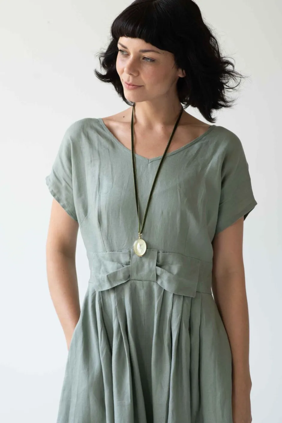 eloise_short_sleeved_dress_in_slate_2.webp Cheap Lazybones Eloise Short Sleeved Dress In Slate