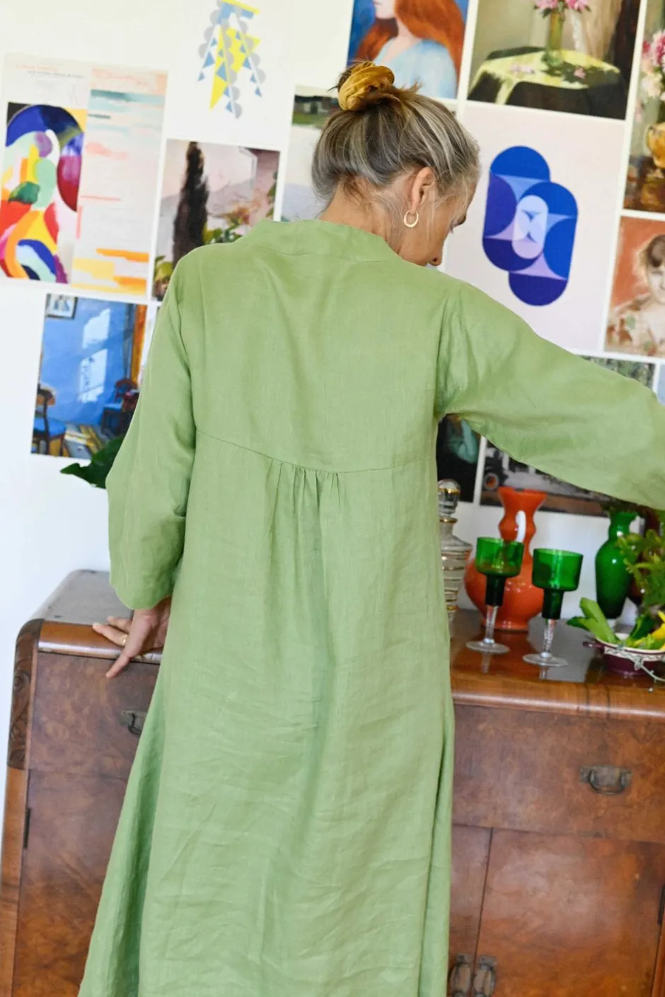 emma_linen_dress_in_herb_green_4.webp Discount Lazybones Emma Linen Dress In Herb Green