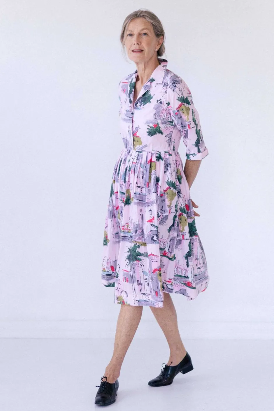 gianna_dress_in_sorrento_organic_cotton_5.webp Flash Sale Lazybones Gianna Dress In Sorrento *Organic Cotton