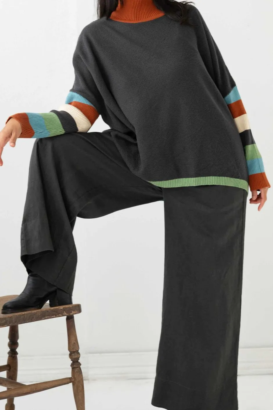 Online Lazybones Josie Jumper Charcoal