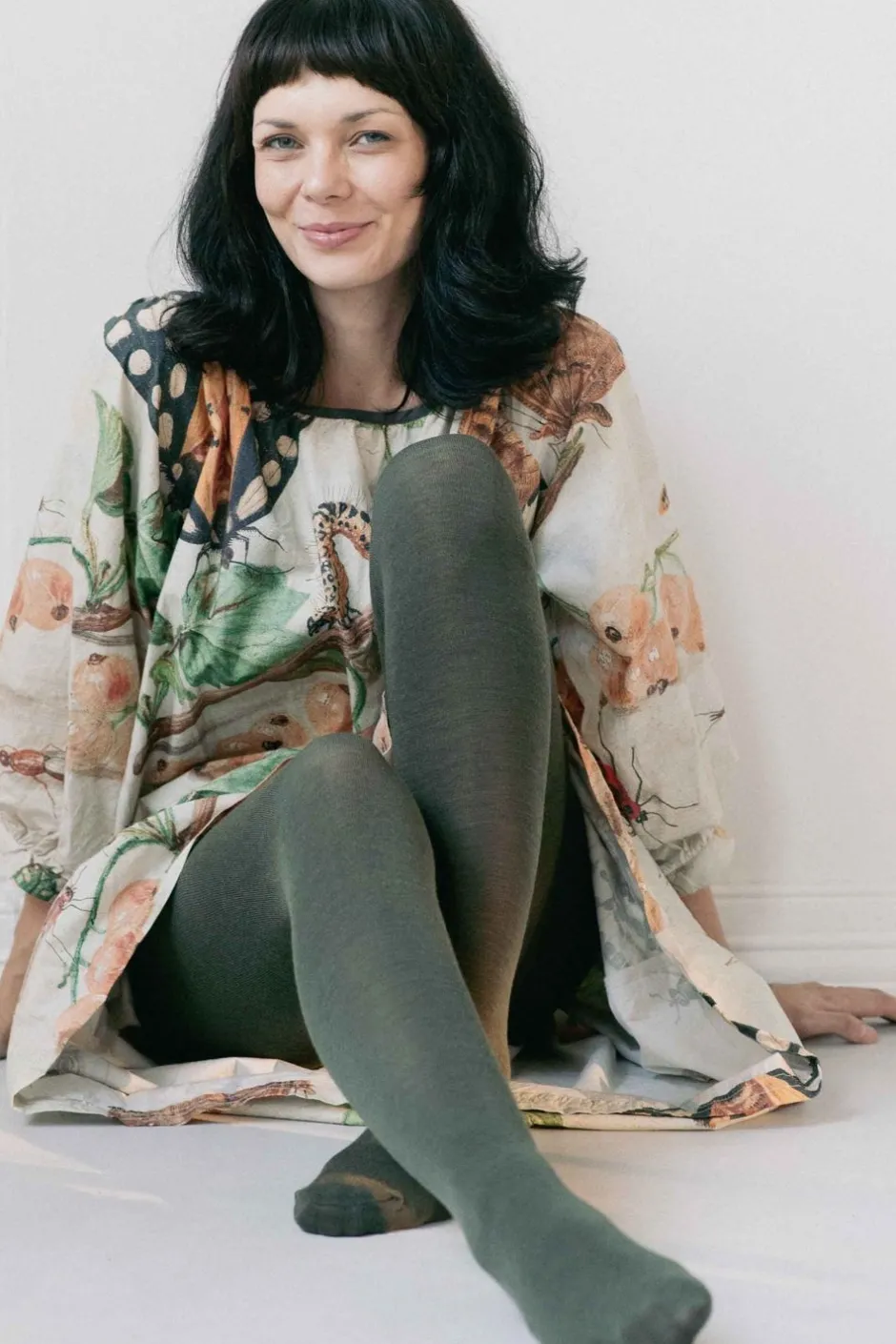 Online Lazybones Luxe Green Wool Tights