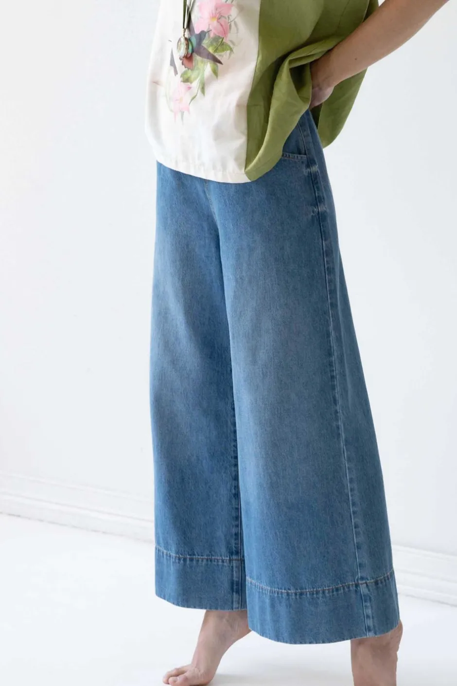 New Lazybones Ollie Pant In Denim *Organic Cotton