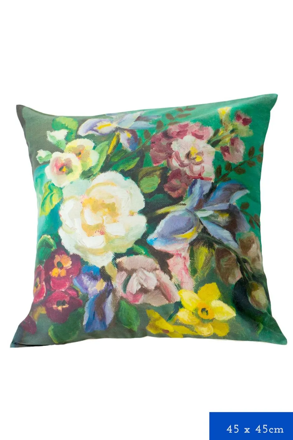 painted_flowers_cushion_cover_organic_cotton_2.webp Sale Lazybones Painted Flowers Cushion Cover *Organic Cotton