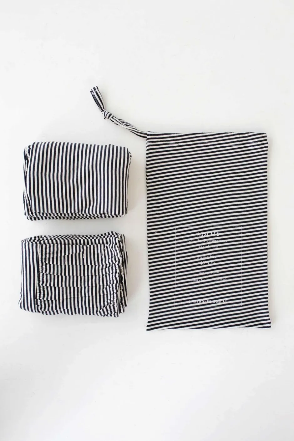 pillowcase_set_in_charcoal_stripe_organic_cotton_3.webp Discount Lazybones Pillowcase Set In Charcoal Stripe *Organic Cotton
