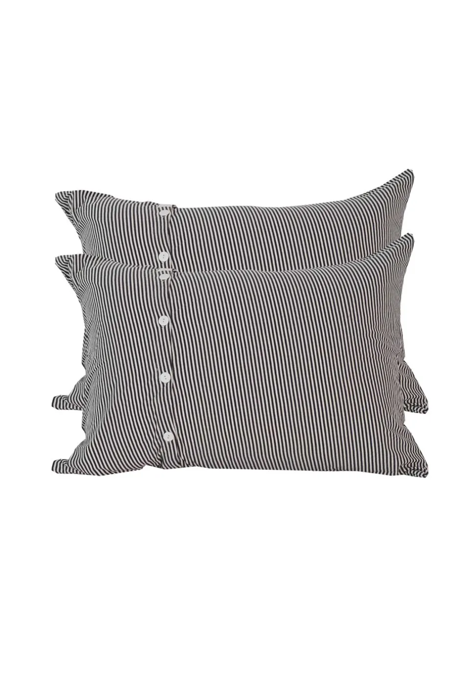 pillowcase_set_in_charcoal_stripe_organic_cotton_4.webp Discount Lazybones Pillowcase Set In Charcoal Stripe *Organic Cotton