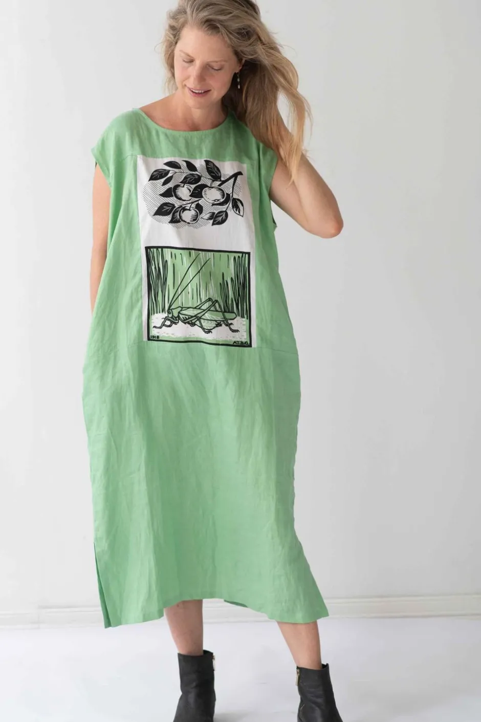 Discount Lazybones Polly Dress Greengage