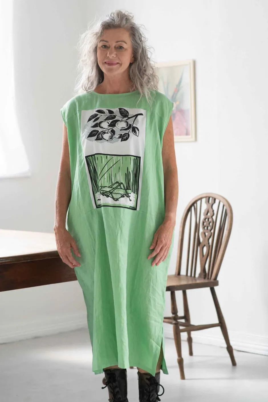 Discount Lazybones Polly Dress Greengage