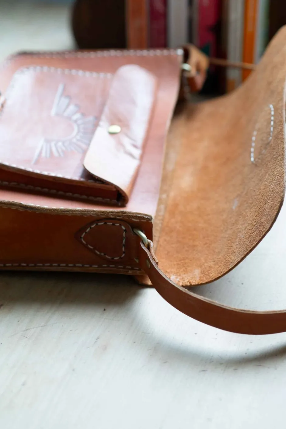 rising_sun_leather_satchel_3.webp Sale Lazybones Rising Sun Leather Satchel