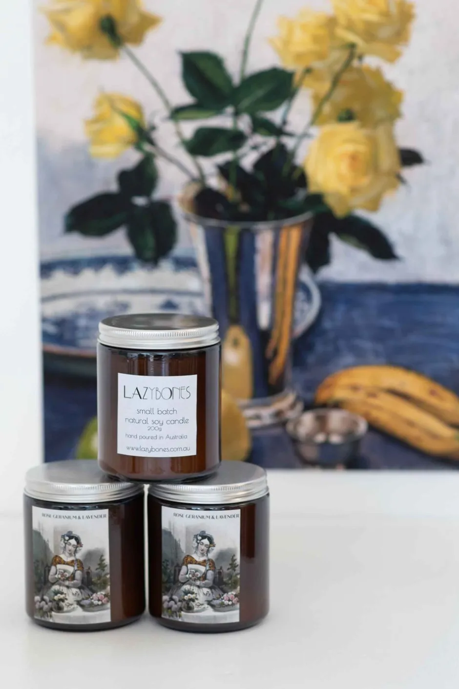 rose_geranium__lavender_soy_candle_3.webp Best Sale Lazybones Rose Geranium & Lavender Soy Candle