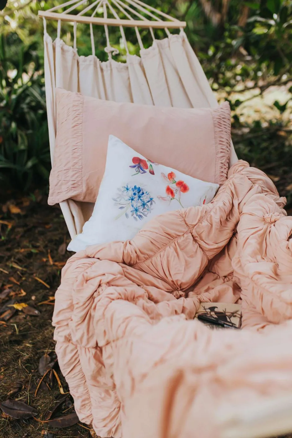 Discount Lazybones Rosette Pillowcase Set In Tuscan Pink *Organic Cotton