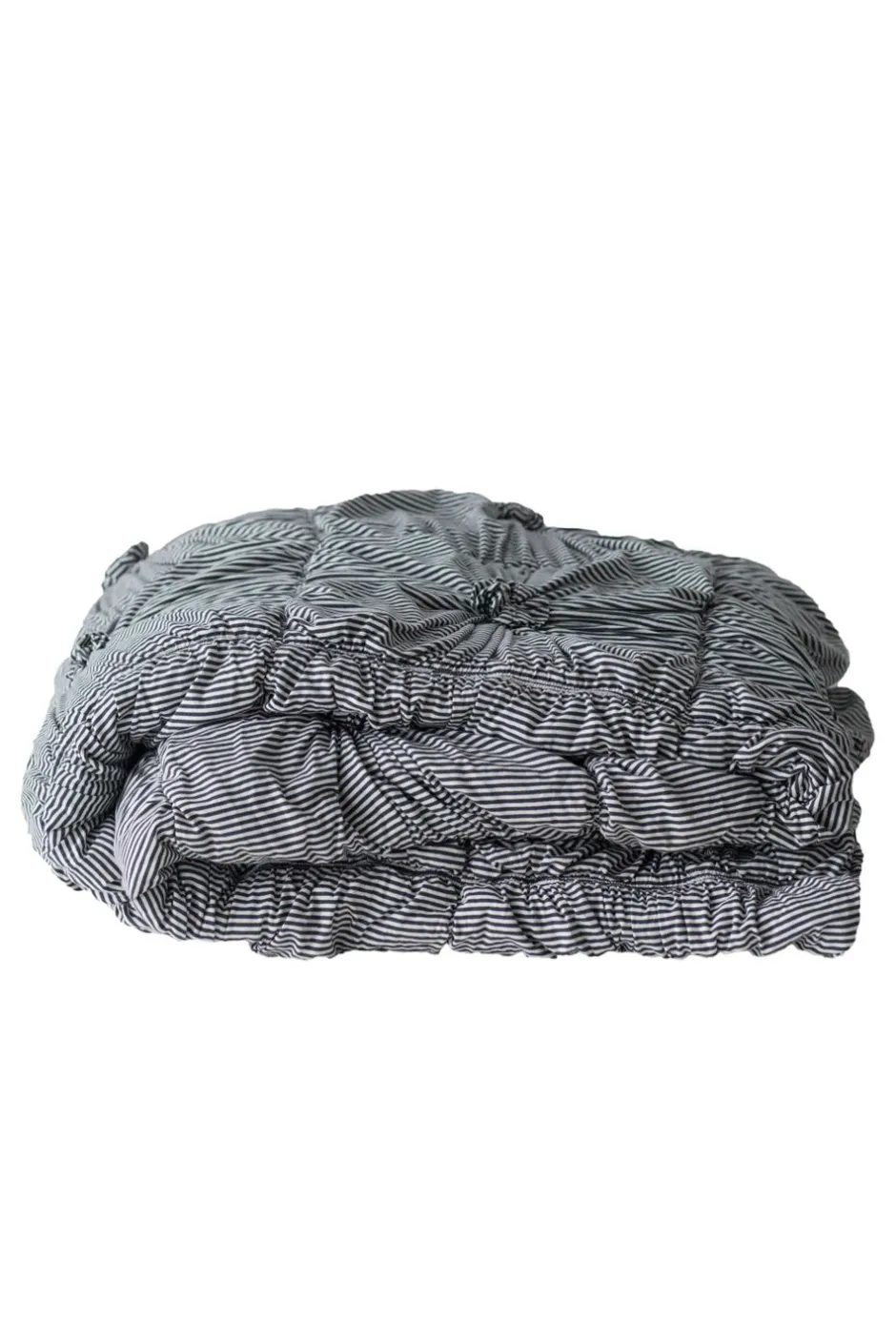 rosette_quilt_in_charcoal_stripe_organic_cotton_5.webp Best Lazybones Rosette Quilt In Charcoal Stripe *Organic Cotton