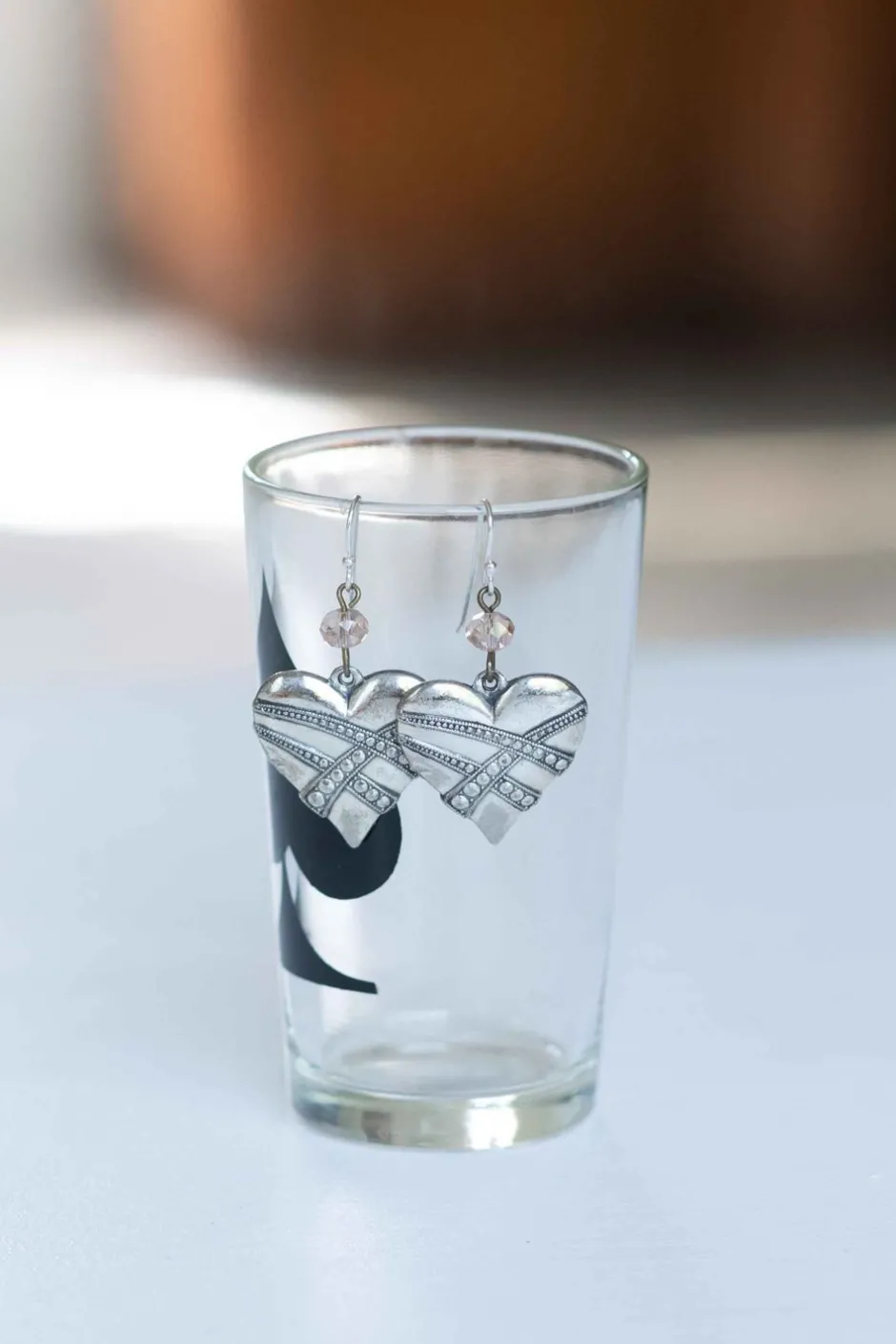 Clearance Lazybones Silver Hearts Earrings